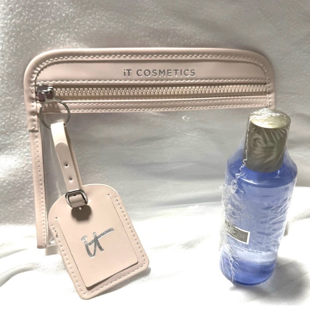 It Cosmetics Make Up Bag Clear Pouch Neutrogena Oil Free Eye Make Up remover
